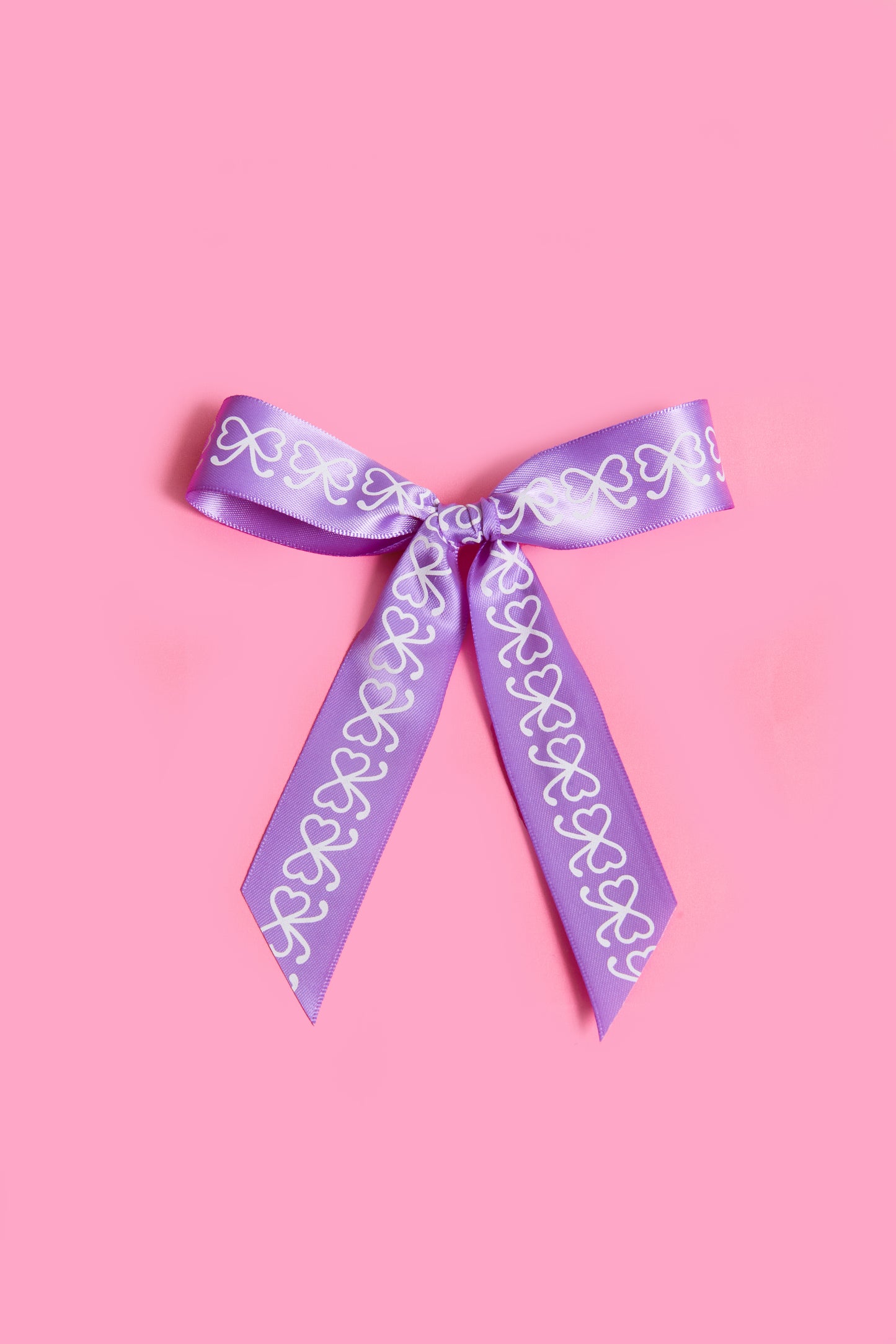 PURPLE SATIN BOW PRINT RIBBON