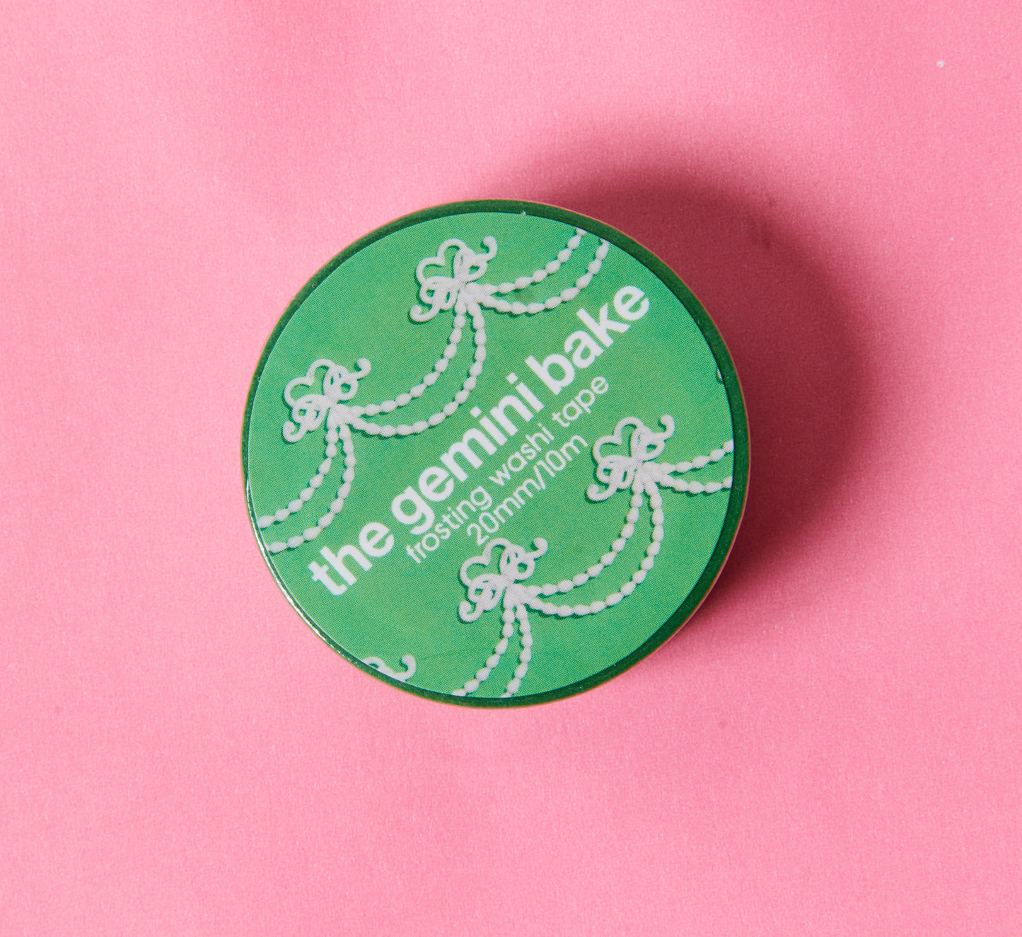 20mm GREEN Washi Tape - Heart & String Border