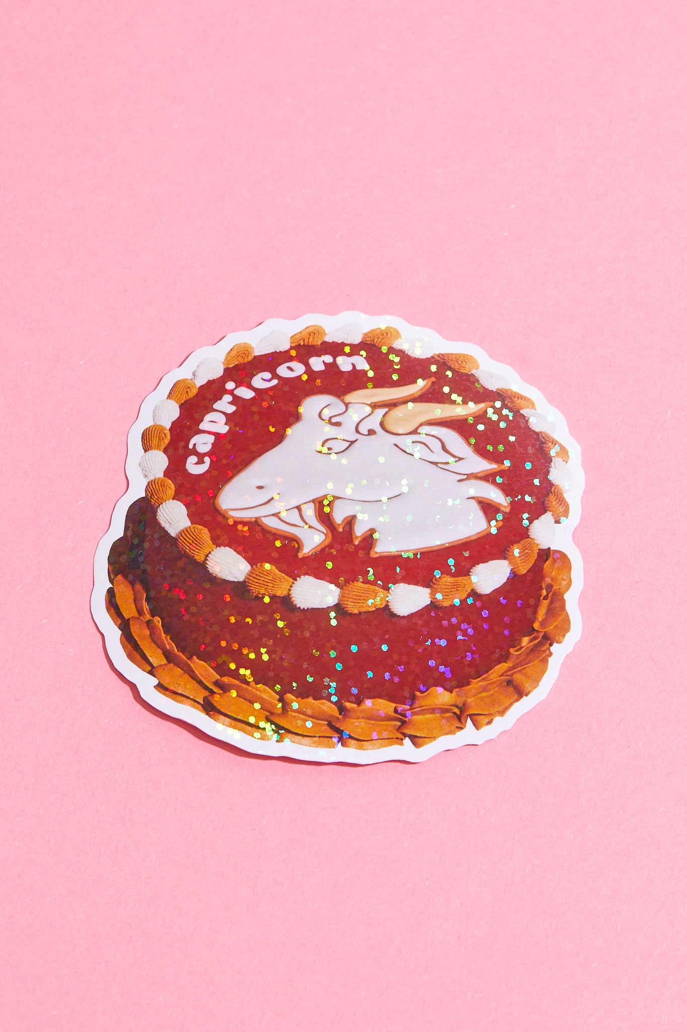 Capricorn Horoscope Cake STICKER