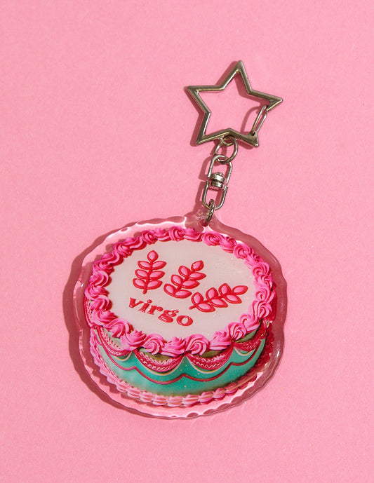 Virgo Horoscope Cake Keychain