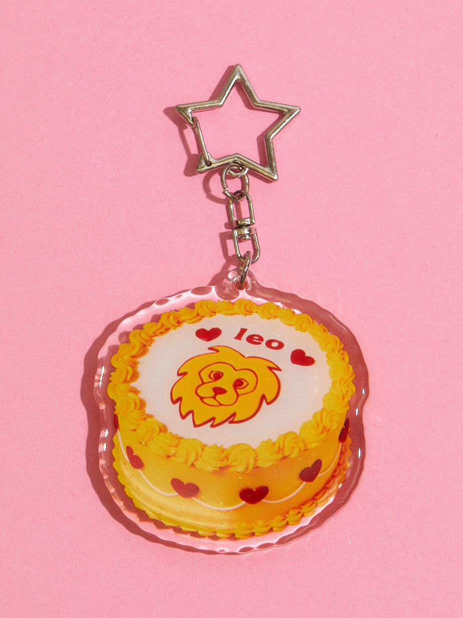 Leo Cake Horoscope Keychain