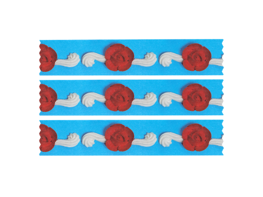 40mm Blue & Red Rose Washi Tape